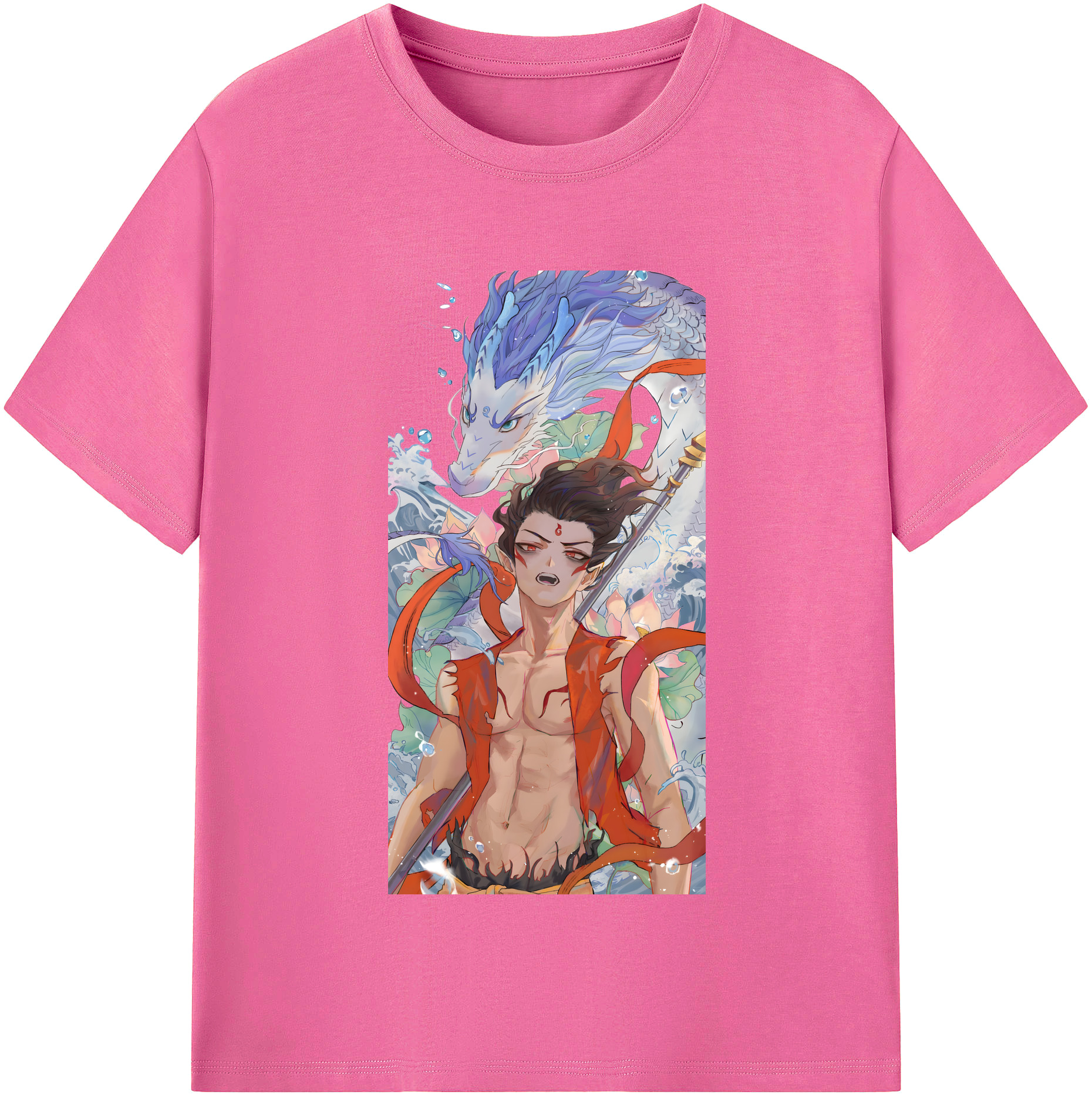 （画像用） Ne Zha 2 ナタ 魔童の大暴れ レディースカジュアルプリントTシャツ（綿100％）